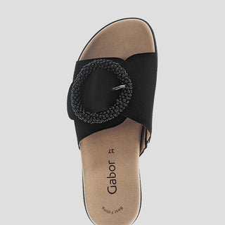G83.745 - BLACK SUEDE SANDAL SLIDES
