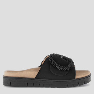 G83.745 - BLACK SUEDE SANDAL SLIDES