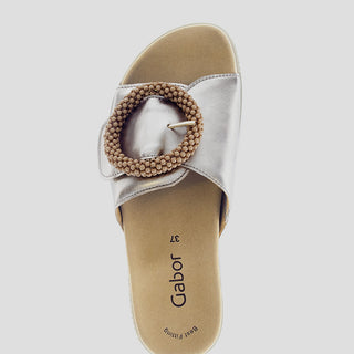 G83.745 - PUDER METALLIC LEATHER SANDAL SLIDES