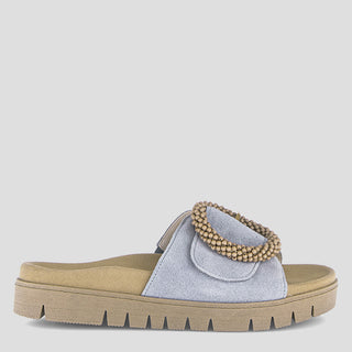 G83.745 - SKY VELOUR LEATHER SANDAL SLIDE