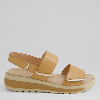 GARLIN W - DARK TAN LEATHER ALMOND SANDALS