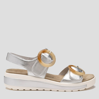 GATHAS W - SILVER LEATHER SANDALS
