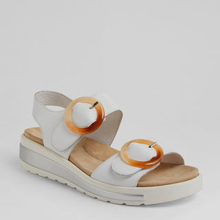 GATHAS W - WHITE LEATHER SANDALS