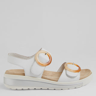 GATHAS W - WHITE LEATHER SANDALS
