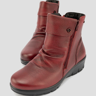 798-5 - MEDOC BURGUNDY LEATHER ANKLE BOOTS
