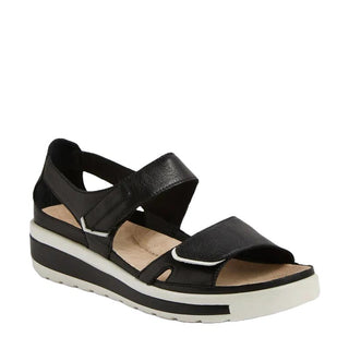 GEDD W BLACK WHITE LEATHER SANDALS