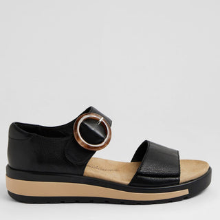 GERLA W - BLACK LEATHER SANDALS