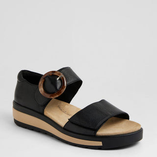 GERLA W - BLACK LEATHER SANDALS
