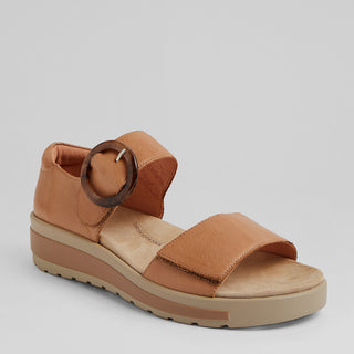 GERLA W - DARK TAN LEATHER SANDALS