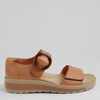 GERLA W - DARK TAN LEATHER SANDALS