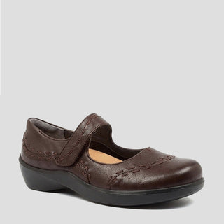GUMMIBEAR W - CHOC LEATHER FLATS