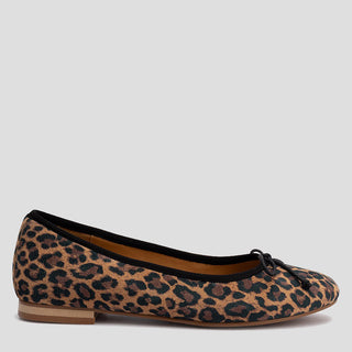 GLIDE - LEOPARD PRINT LEATHER BALLERINA FLATS