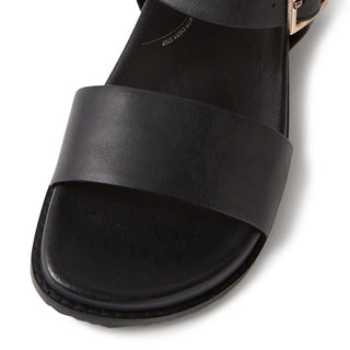 HAMMIL W - BLACK LEATHER SANDALS
