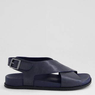 HANAKO W - NAVY LEATHER SANDALS