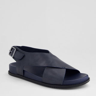 HANAKO W - NAVY LEATHER SANDALS