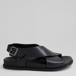 HANAKO W - BLACK LEATHER SANDALS
