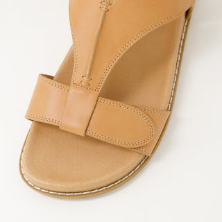 HANDRA W - LATTE LEATHER SANDALS