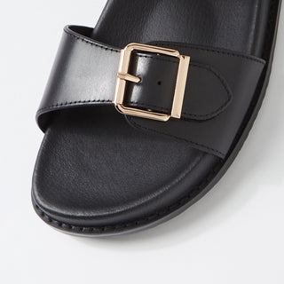 HANKA W - BLACK LEATHER SANDALS