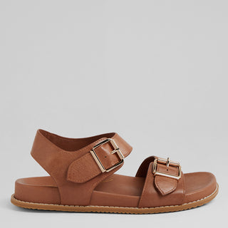 HASTICE W - COGNAC LEATHER SANDALS