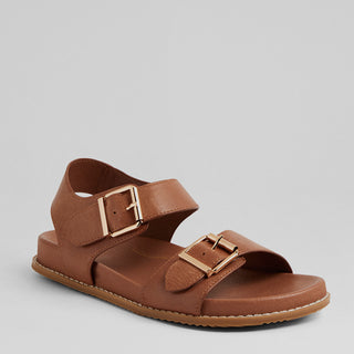 HASTICE W - COGNAC LEATHER SANDALS
