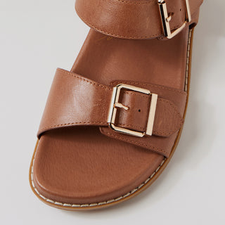 HASTICE W - COGNAC LEATHER SANDALS