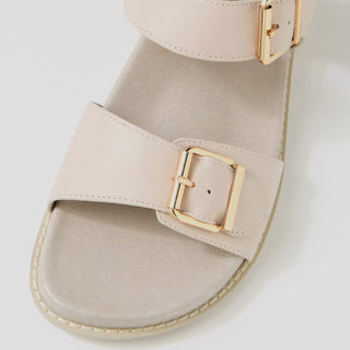 HASTICE W - ALMOND LEATHER SANDALS