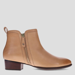 HOUSTON - FAWN LEATHER ANKLE BOOTS