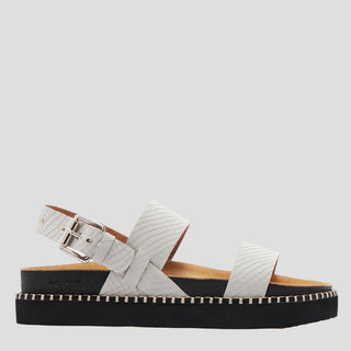 HUNTER - BONE EMBOSS LEATHER SANDALS