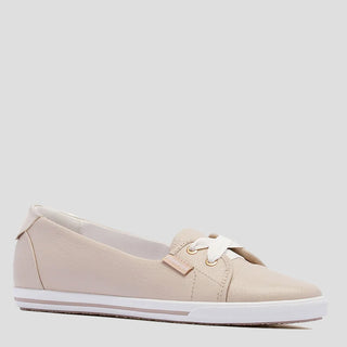 HANNAH III - NATURAL TUMBLED LEATHER SNEAKERS