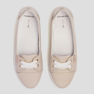 HANNAH III - NATURAL TUMBLED LEATHER SNEAKERS