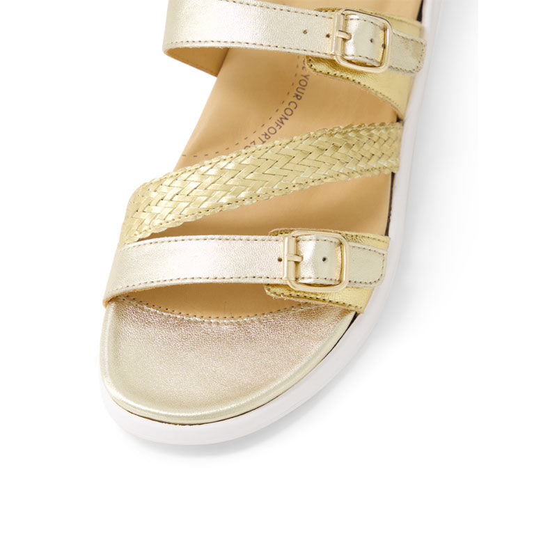 IEANNY W - GOLD MULTI LEATHER-WEAVE