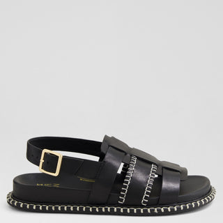 IHOPPE W - BLACK LEATHER SANDALS
