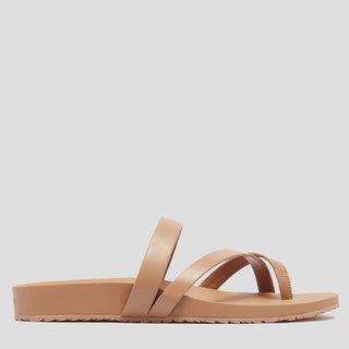 ISLA - CAMEL LEATHER SLIDES