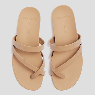 ISLA - CAMEL LEATHER SLIDES
