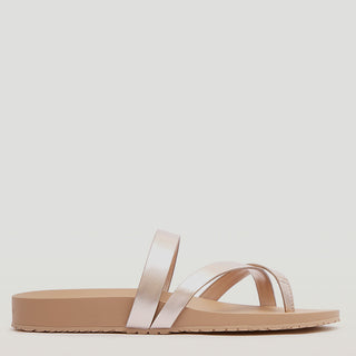 ISLA - ROSE GOLD LEATHER SANDAL SLIDES