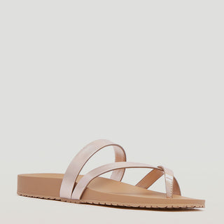 ISLA - ROSE GOLD LEATHER SANDAL SLIDES