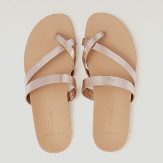 ISLA - ROSE GOLD LEATHER SANDAL SLIDES