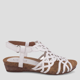IZABEL - WHITE LEATHER SANDALS