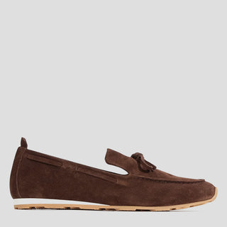 JASI - CHESTNUT SUEDE LOAFER FLATS