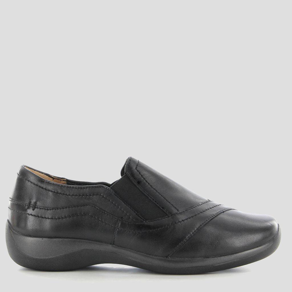 JAVA XF - BLACK LEATHER SLIP ON FLATS