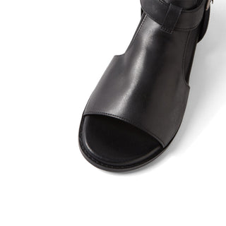 JESKIE W - BLACK LEATHER SANDALS