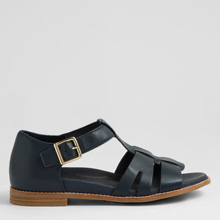 JONSTON W - DARK NAVY LEATHER SANDALS