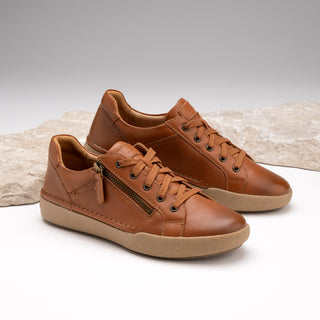 CLAIRE 13 - CAMEL LEATHER SNEAKERS