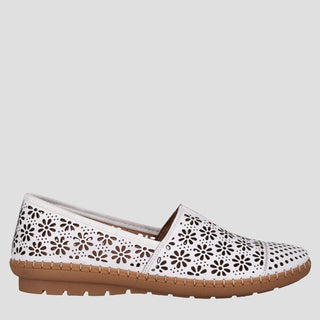 KYLIE - WHITE LEATHER FLATS