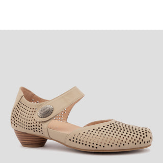 DARLENE - NUDE LEATHER HEELS