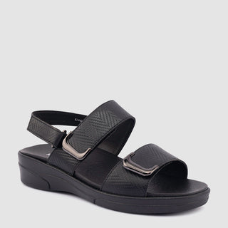 ELEGANCE LUXE - BLACK LEATHER SANDALS