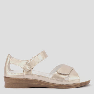 TASHA - GOLD LEATHER SANDALS