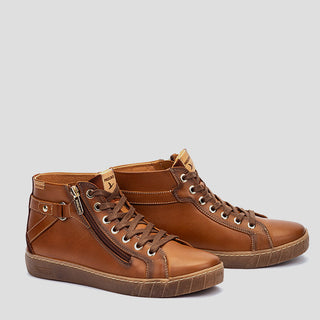W7B-8868C1 - BRANDY LEATHER LACE UP ANKLE BOOTS