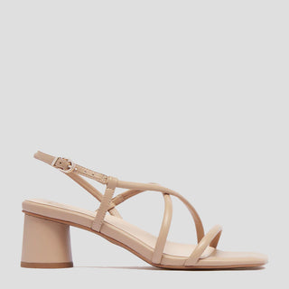 LOTTIE - SAND LEATHER SANDAL HEELS