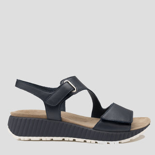 LANNE W - NAVY LEATHER-NAVY SOLE SANDALS